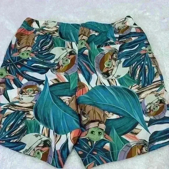 Disney Star Wars Yoda Board Swim Shorts Trunks Men's Size Medium - Picture 2 of 4